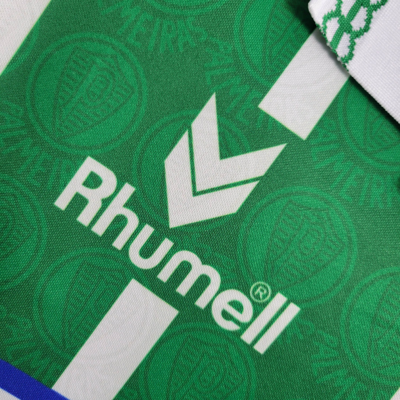Camisa Palmeiras I 1993/1994 - Retrô Rhumell - Verde com listras em branco