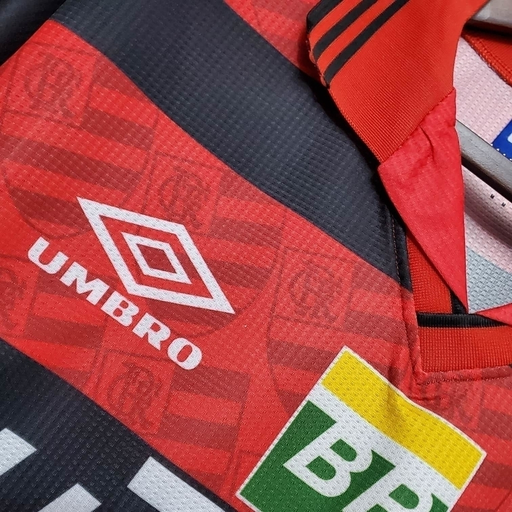 Camisa Flamengo I 1995 - Retrô Umbro - Vermelha e Preta