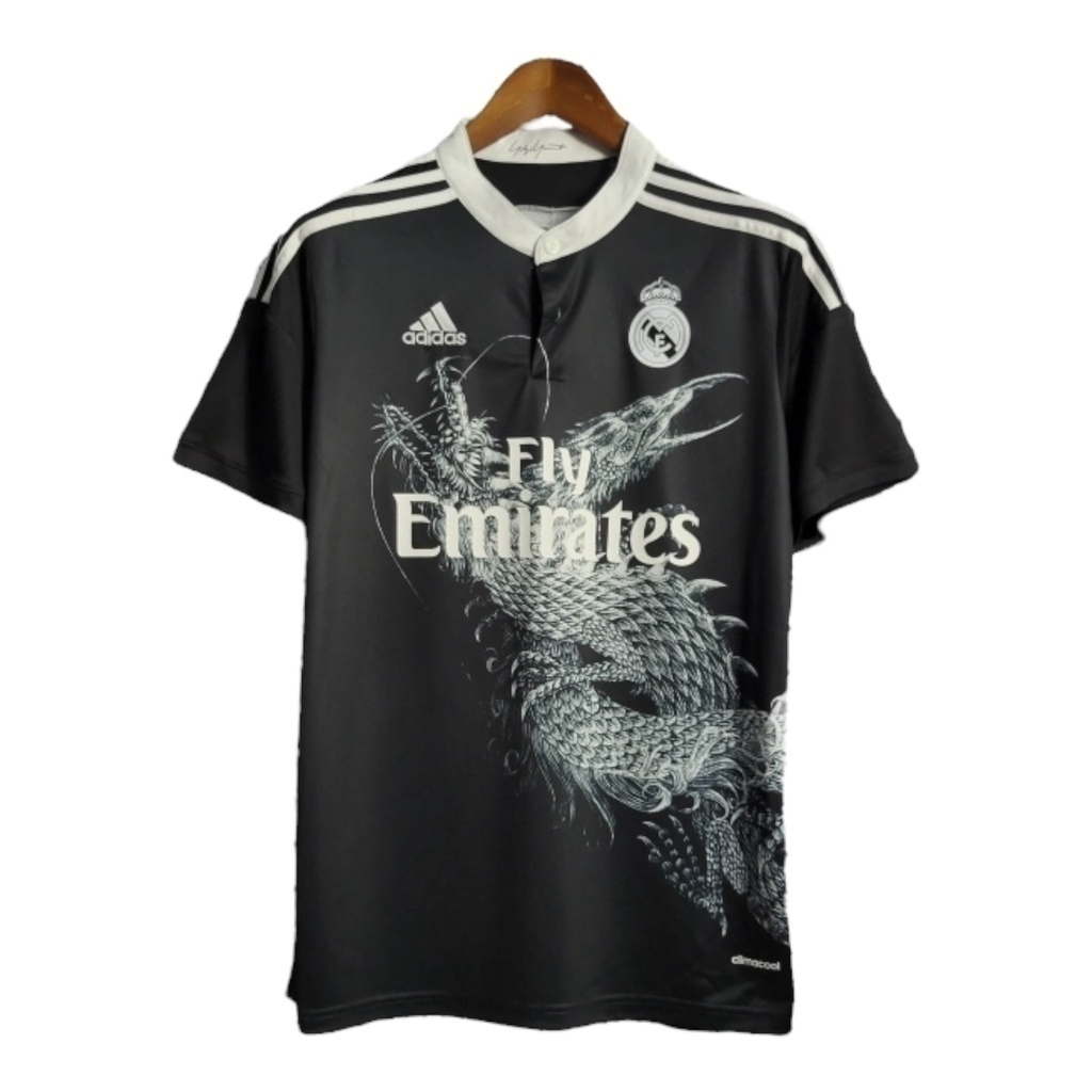 Camisa Real Madrid 2014 - Retrô Adidas - Preta com detalhes em branco