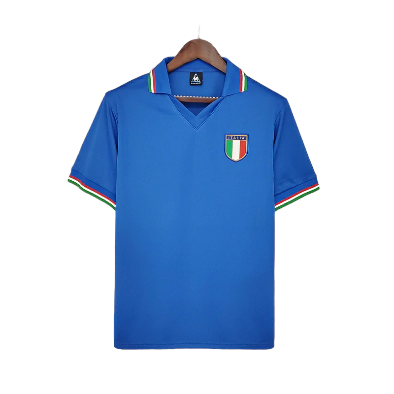 Camisa Seleção da Itália I 1982 - Retrô - Azul