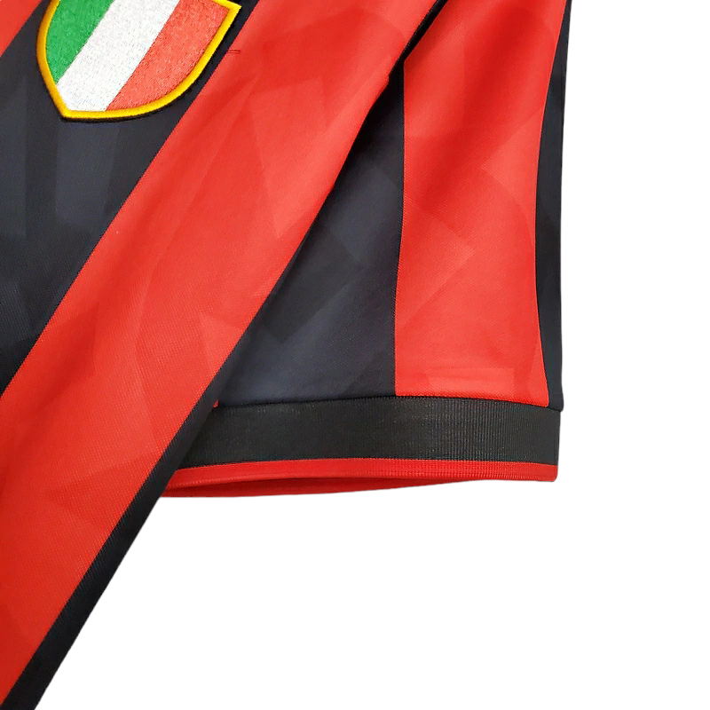 Camisa AC Milan I 1993/1994 - Retrô Lotto - Vermelha e preta