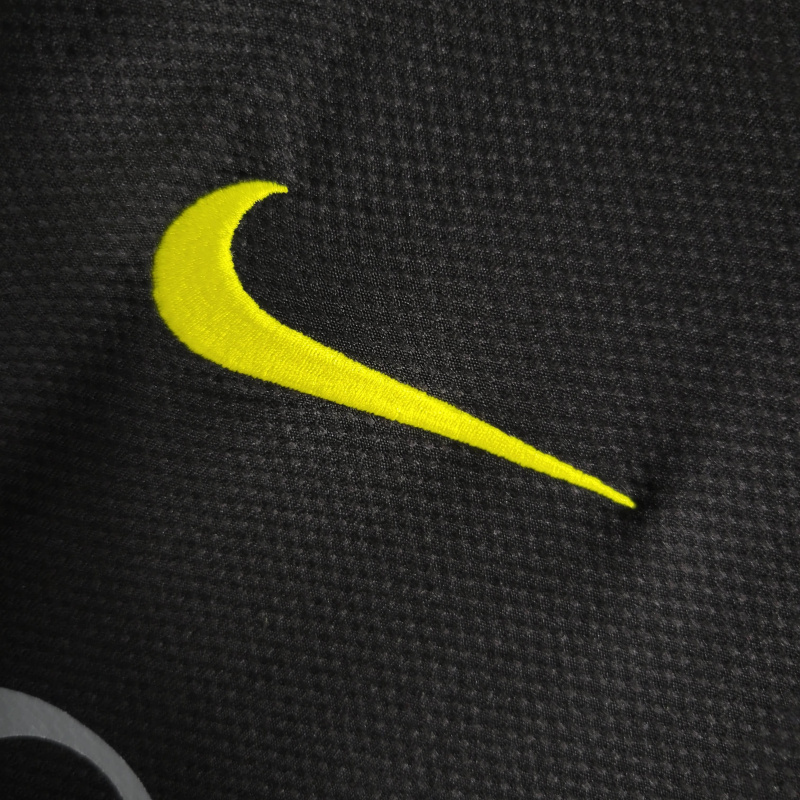 Camisa Barcelona III 2013/2014 - Retrô Nike - Preta com detalhes em amarelo e vermelho