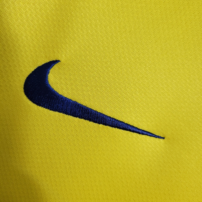 Camisa Barcelona II 2008/2009 - Retrô Nike - Amarela com detalhes em azul e vermelho