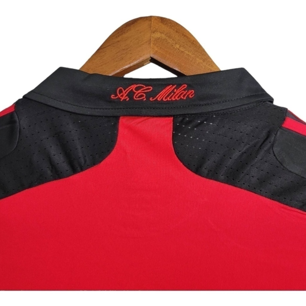 Camisa AC Milan I 2007/2008 - Retrô Adidas - Vermelha e preta