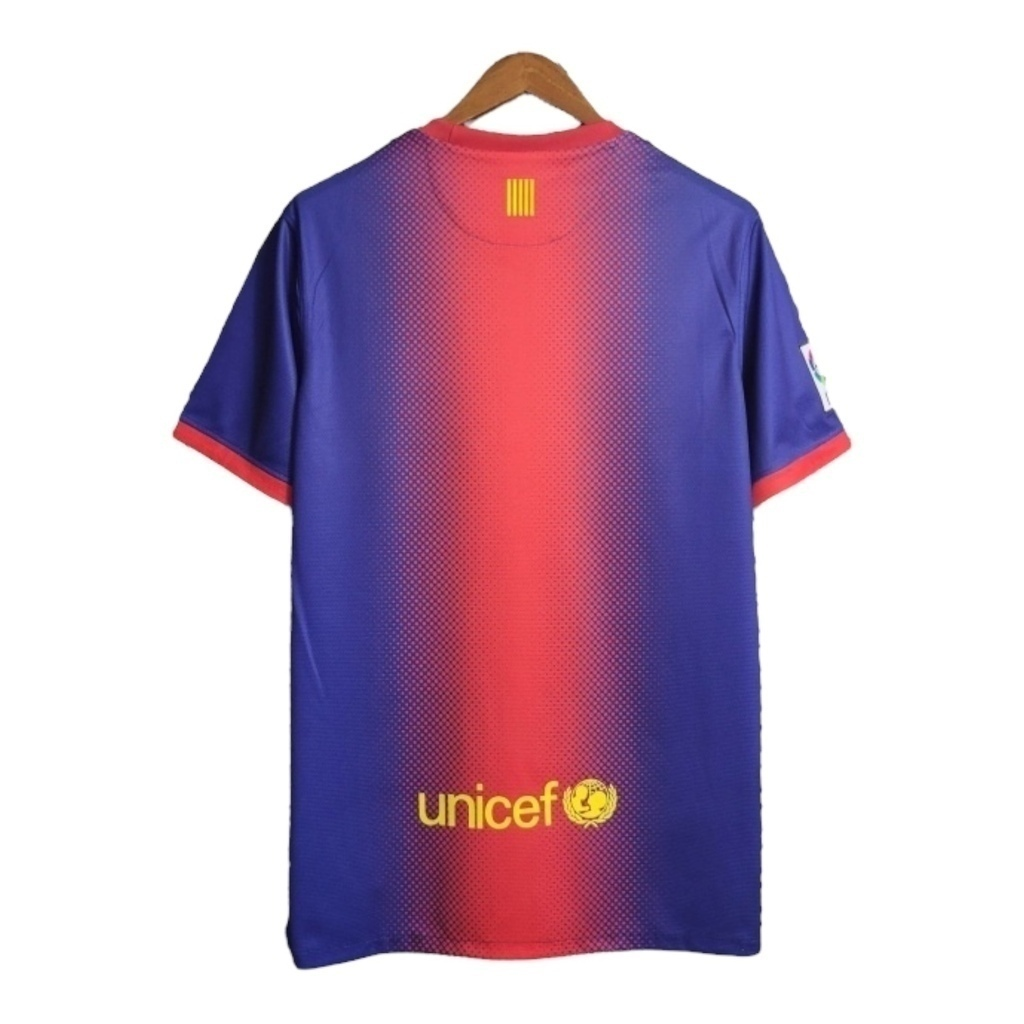 Camisa Barcelona I 2012/2013 - Retrô Nike - Azul com detalhes em vermelho