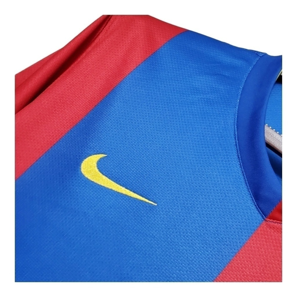 Camisa Barcelona I 2006/2007 Manga Longa - Retrô Nike - Azul e vermelha