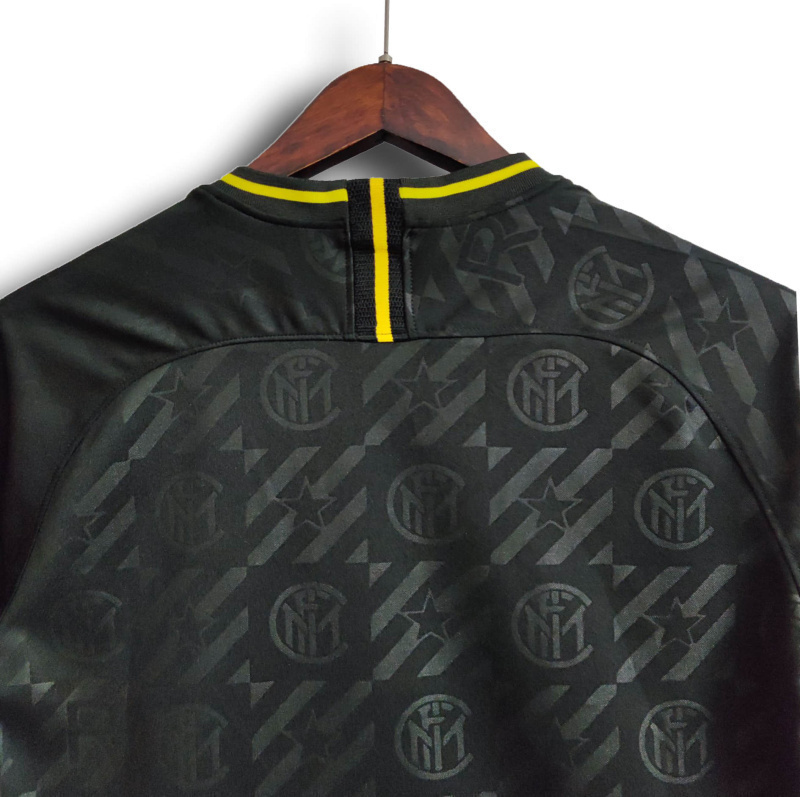 Camisa Inter de Milão II 2019/2020 - Retrô Nike - Preta com detalhes em cinza e amarelo