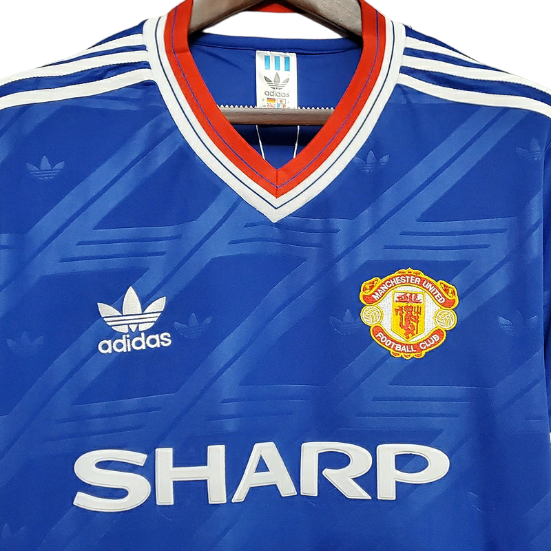 Camisa Manchester United 1986/1988 - Retrô Adidas - Azul