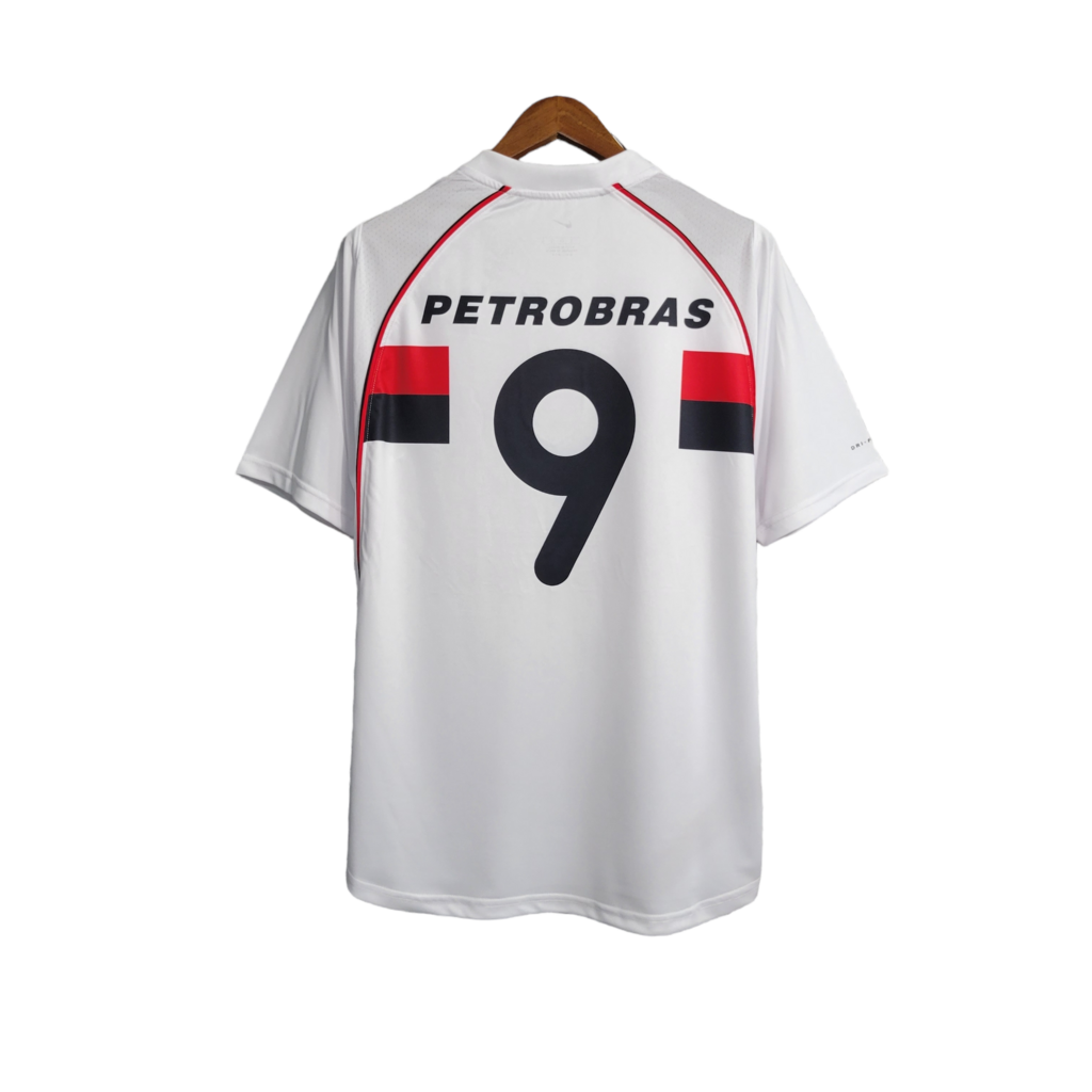Camisa Flamengo II 2001 - Retrô Nike - Branca com detalhes em vermelho e preto