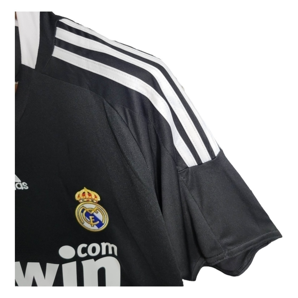 Camisa Real Madrid II 2008/2009 - Retrô Adidas - Preta com detalhes em branco