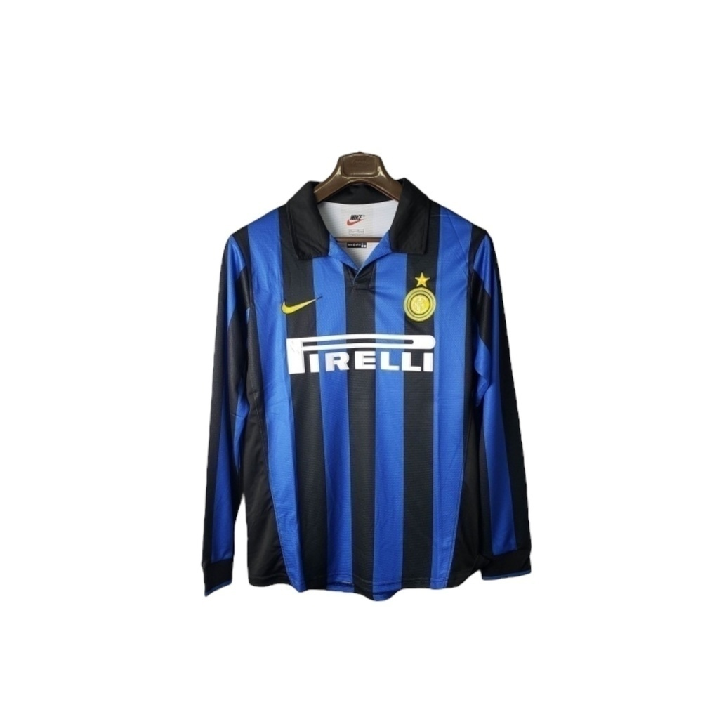 Camisa Inter de Milão 1998 Manga Longa - Retrô Nike - Azul e preta