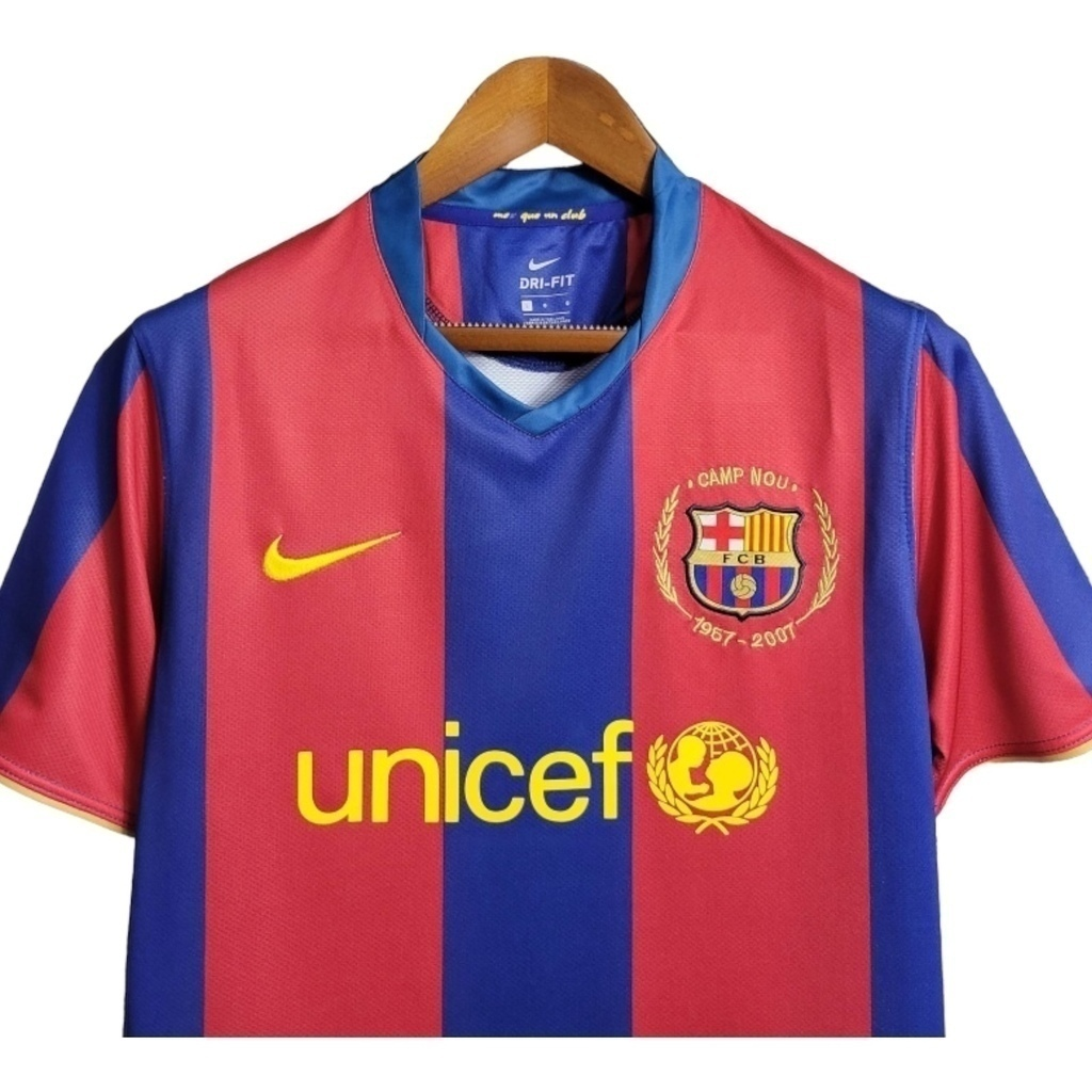 Camisa Barcelona I 2007/2008 - Retrô Nike - Vermelha e azul