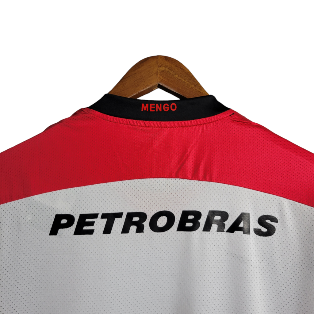 Camisa Flamengo II 2008/2009 - Retrô Nike - Branca com detalhes em vermelho patrocinio Lubrax