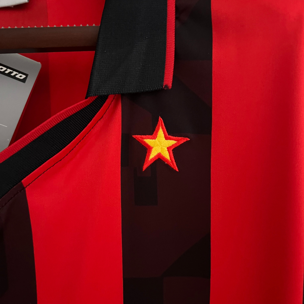 Camisa AC Milan 1988/1989 - Retrô Lotto - Vermelha e Preta