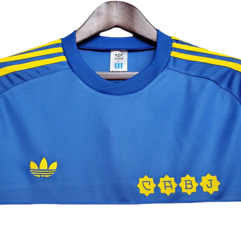 Camisa Boca Juniors 1981 - Retrô Adidas - Azul com detalhes em amarelo