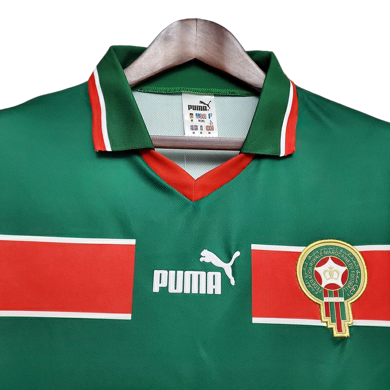 Camisa Seleção de Marrocos 1998 - Retrô Puma - Verde e Vermelha