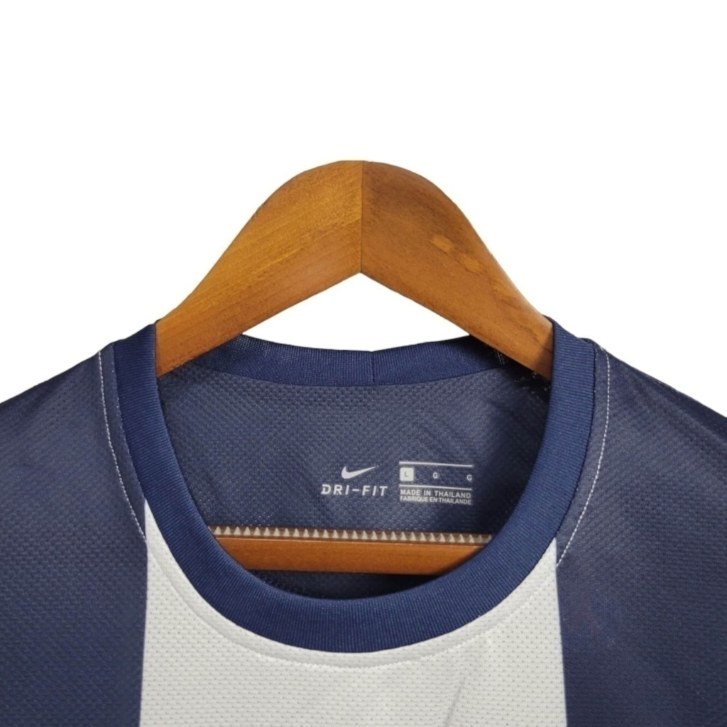 Camisa Paris Saint-Germain I 2013/2014 - Retrô Nike - Azul com detalhes em vermelho e branco