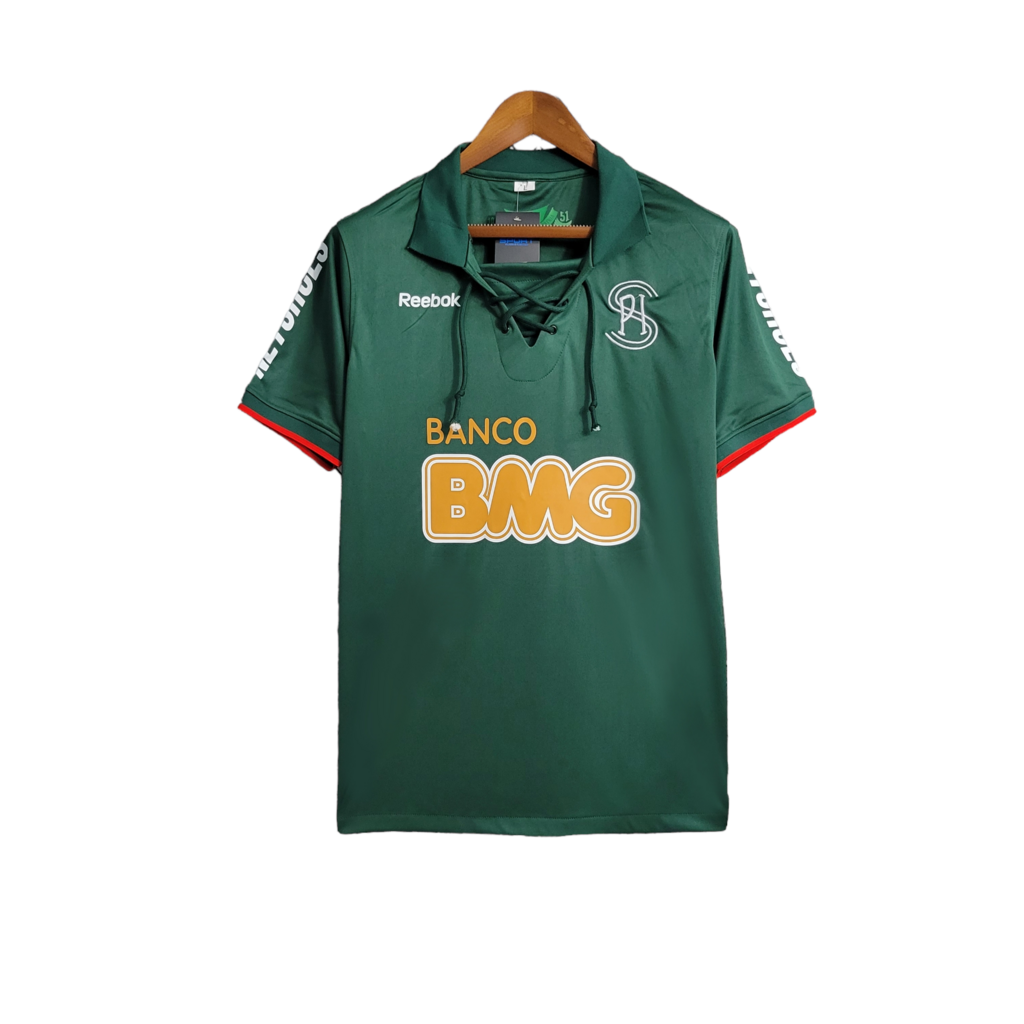 Camisa Cruzeiro II Edição Especial Palestra 2011 - Retrô - Verde e branco com Patrocínio Banco BMG