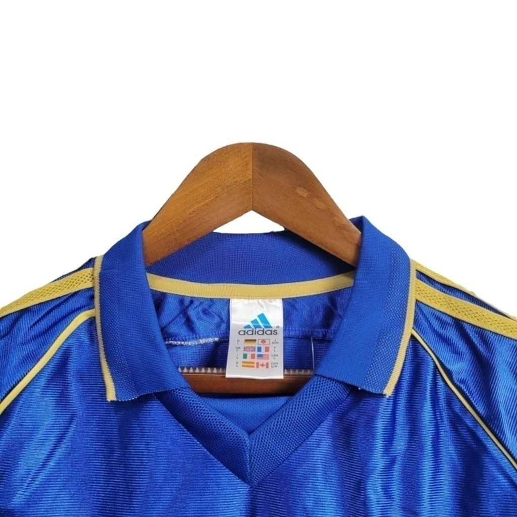 Camisa Newcastle II 1998/1999 - Retrô Adidas - Azul com detalhes em dourado