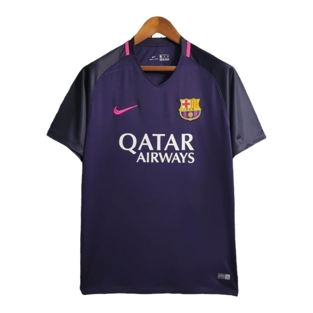 Camisa Barcelona II 2016/2017 - Retrô Nike - Roxa com detalhes em rosa