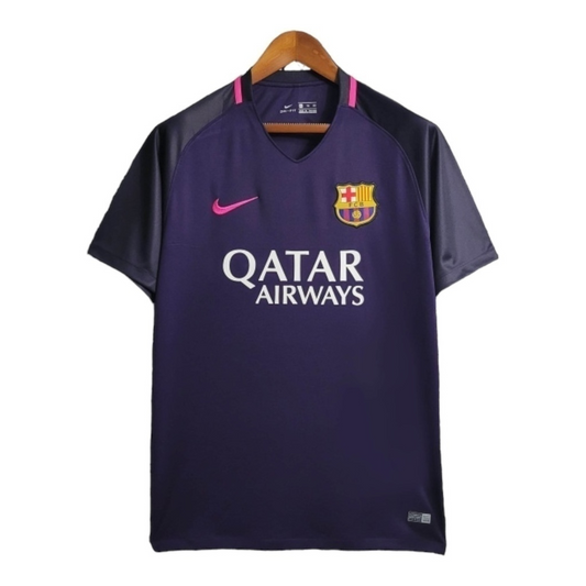 Camisa Barcelona II 2016/2017 - Retrô Nike - Roxa com detalhes em rosa