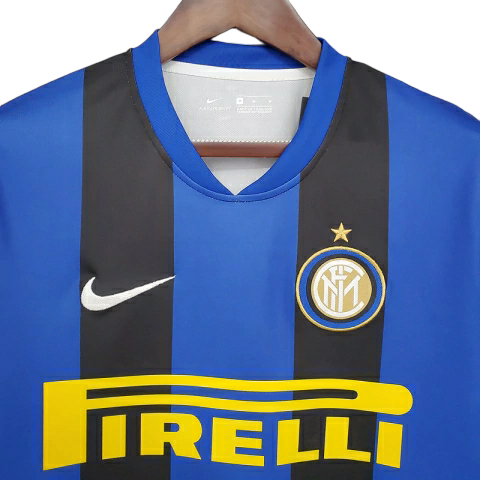 Camisa Inter de Milão I 2008/2009 - Retrô Nike - Azul e preta