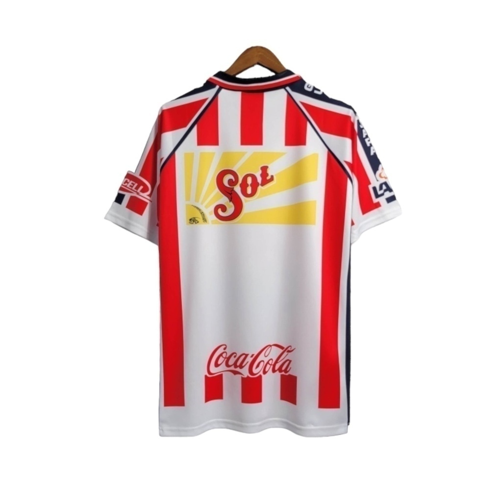 Camisa Chivas Guadalajara 2002/2003 - Retrô Atlética - Branca com detalhes em vermelho e azul