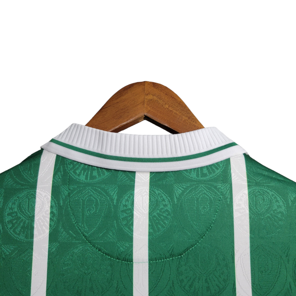 Camisa Palmeiras I 1993 - Retrô - Verde com listras em branco