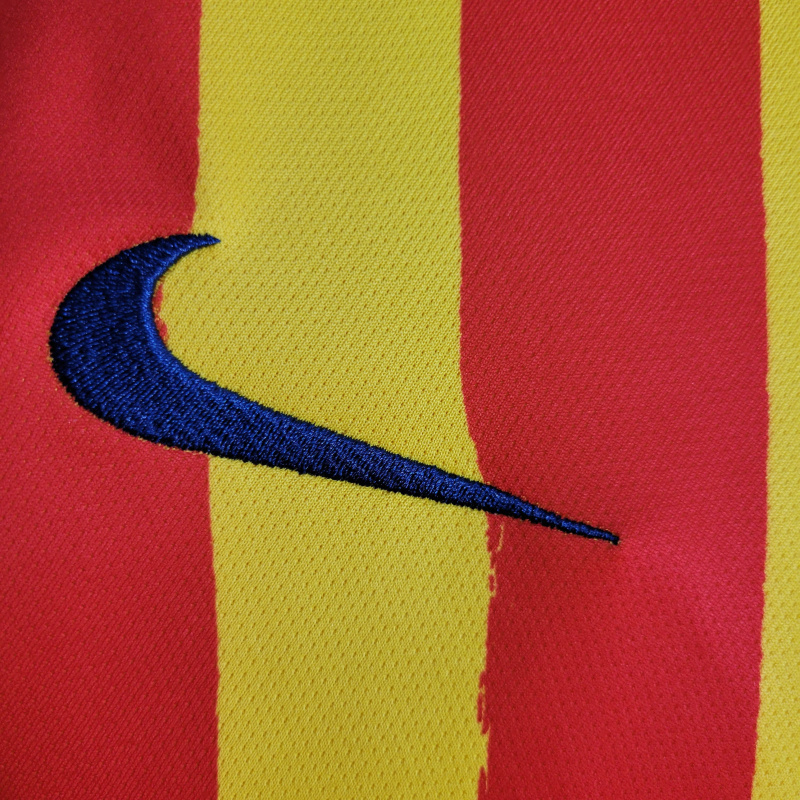 Camisa Barcelona I 2019/2020 - Retrô Nike - Amarela com detalhes em vermelho