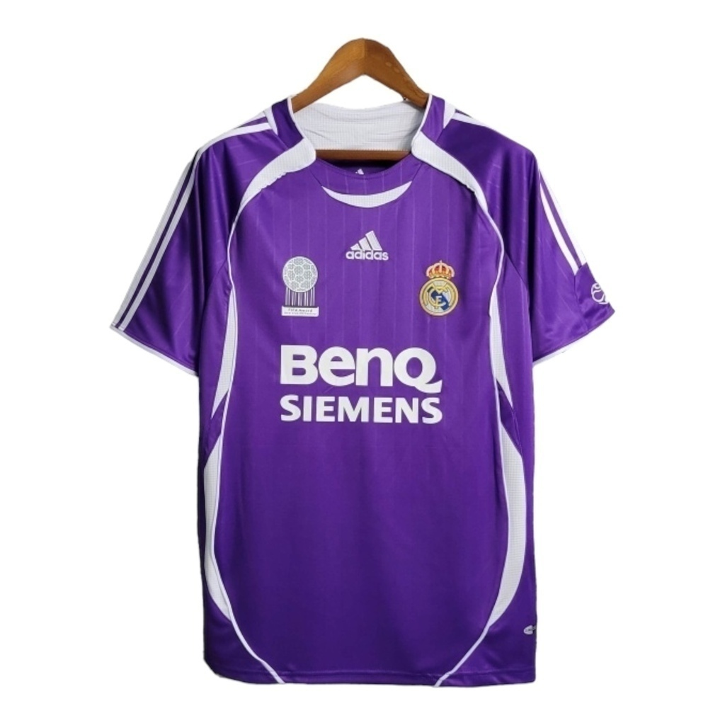 Camisa Real Madrid 2006 - Retrô Adidas - Roxa com detalhes em branco