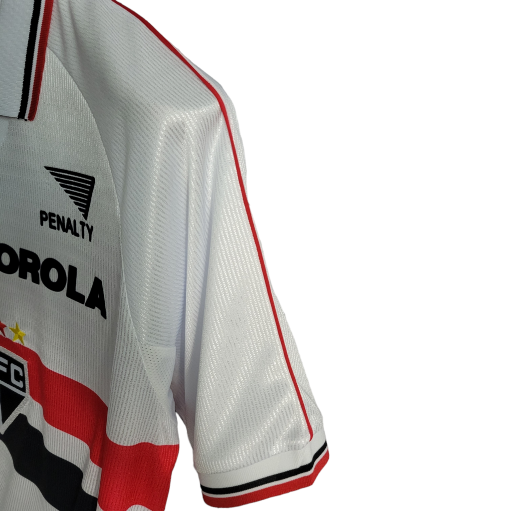 Camisa São Paulo I 2000 - Retrô Penalty - Branca com símbolo da Motorola