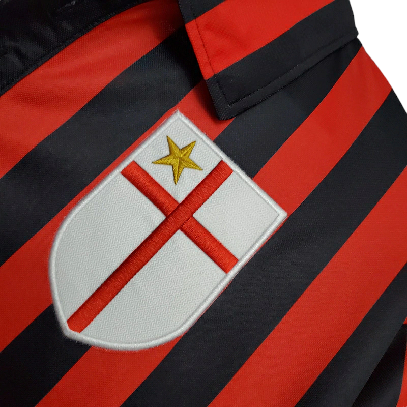 Camisa AC Milan I 1999/2000 - Retrô Adidas - Vermelha e preta