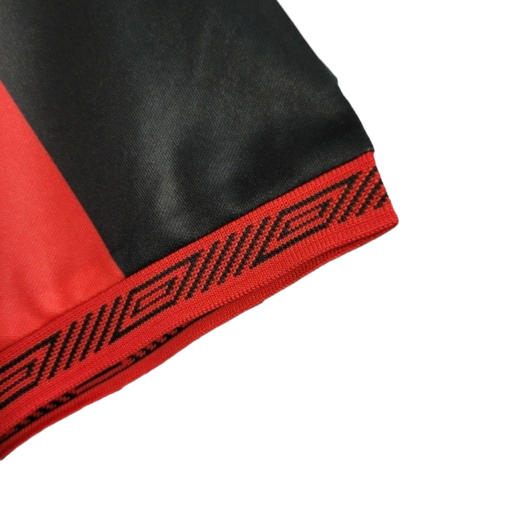 Camisa Flamengo I 1992/1993 - Retrô Umbro - Vermelha com detalhes em branco com patrocinio Lubrax
