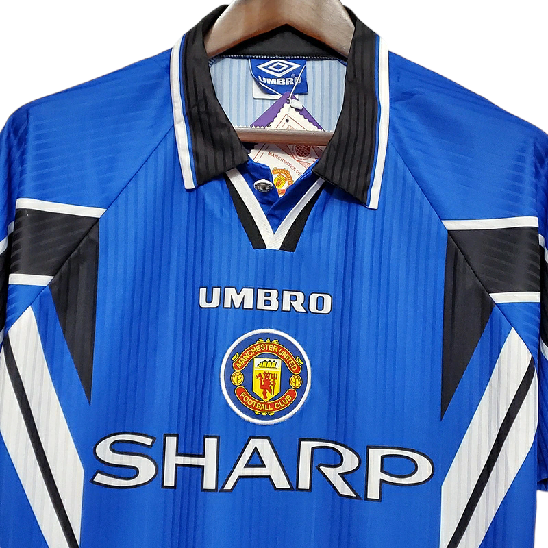 Camisa Manchester United 1996/1997 - Retrô Umbro - Azul