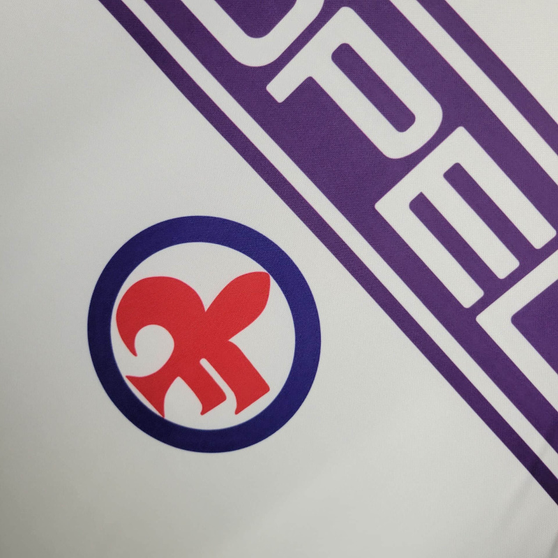 Camisa Fiorentina II 1984/1985 - Retrô Ennere - Branca com detalhes em roxo