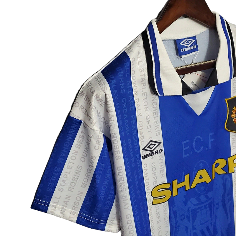 Camisa Manchester United 1994/1996 - Retrô Umbro - Azul e Branca