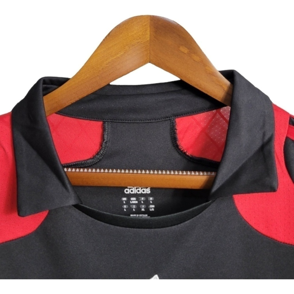 Camisa AC Milan II 2007/2008 - Retrô Adidas - Preta com detalhes em vermelho