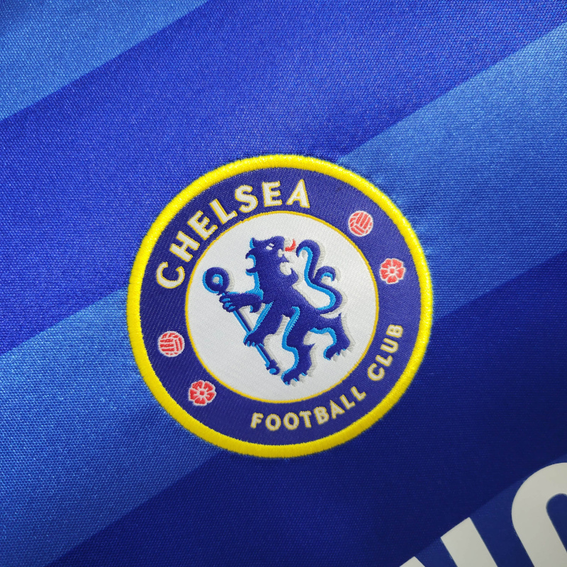 Camisa Chelsea I 2011/2012 Manga Longa - Retrô Adidas - Azul com detalhes em branco