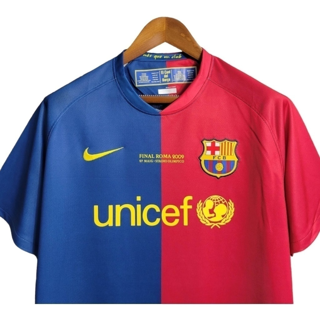 Camisa Barcelona I 2008/2009 - Retrô Nike - Vermelha e azul