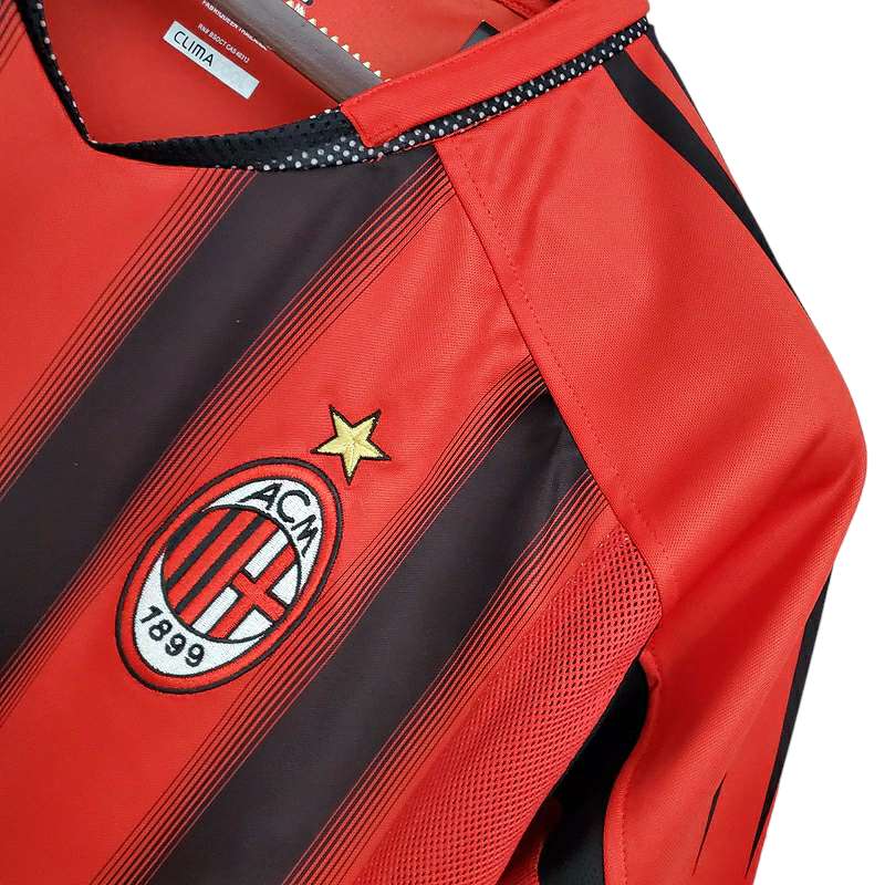 Camisa AC Milan 2004/2005 - Retrô Adidas - Vermelha e Preta