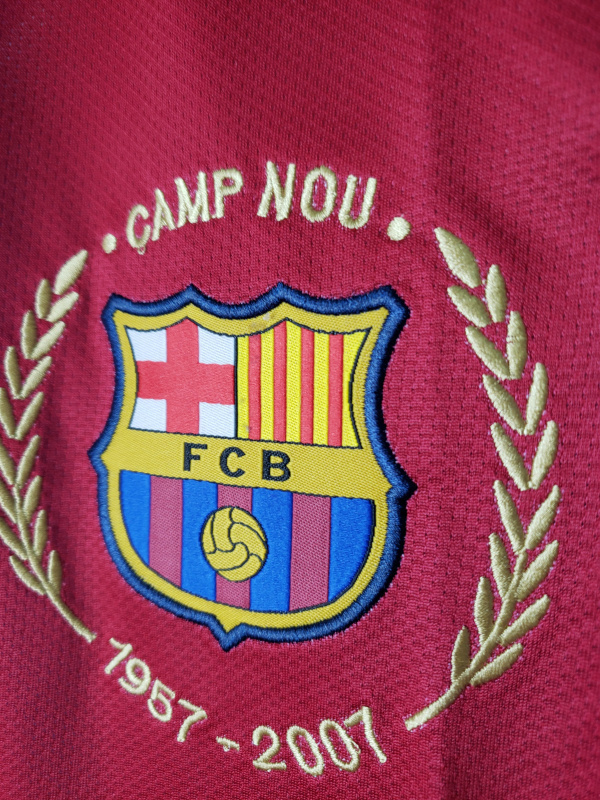 Camisa Barcelona I 2007/2008 Manga Longa - Retrô Nike - Vermelha e azul