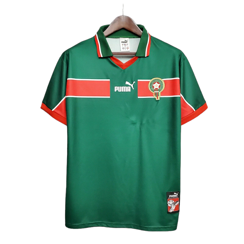 Camisa Seleção de Marrocos 1998 - Retrô Puma - Verde e Vermelha