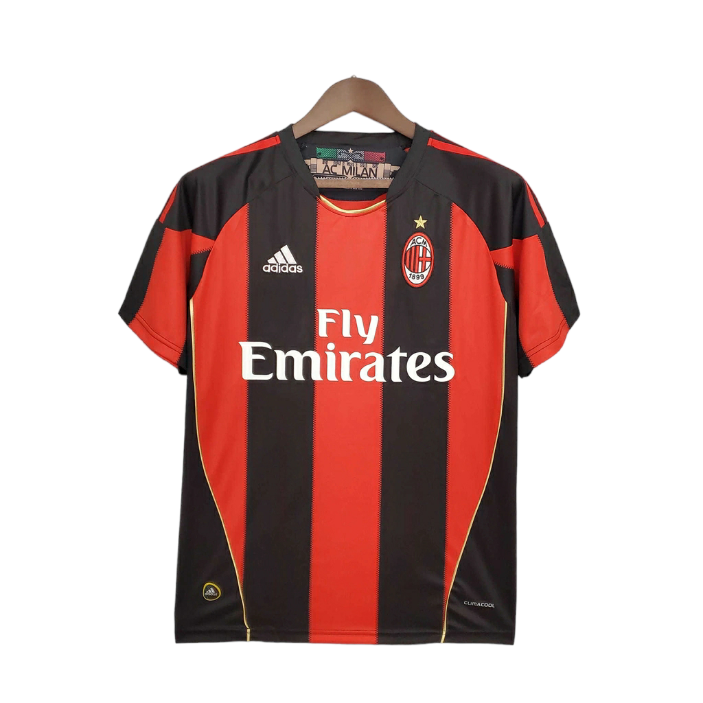 Camisa AC Milan I 2010/2011 - Retrô Adidas - Vermelha e preta