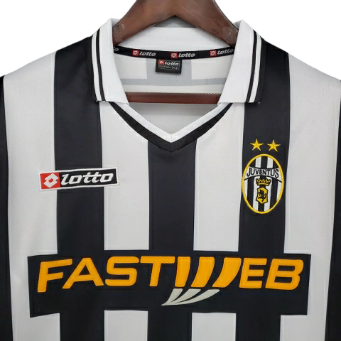 Camisa Juventus I 2001/2002 - Retrô Lotto - Preta e branca