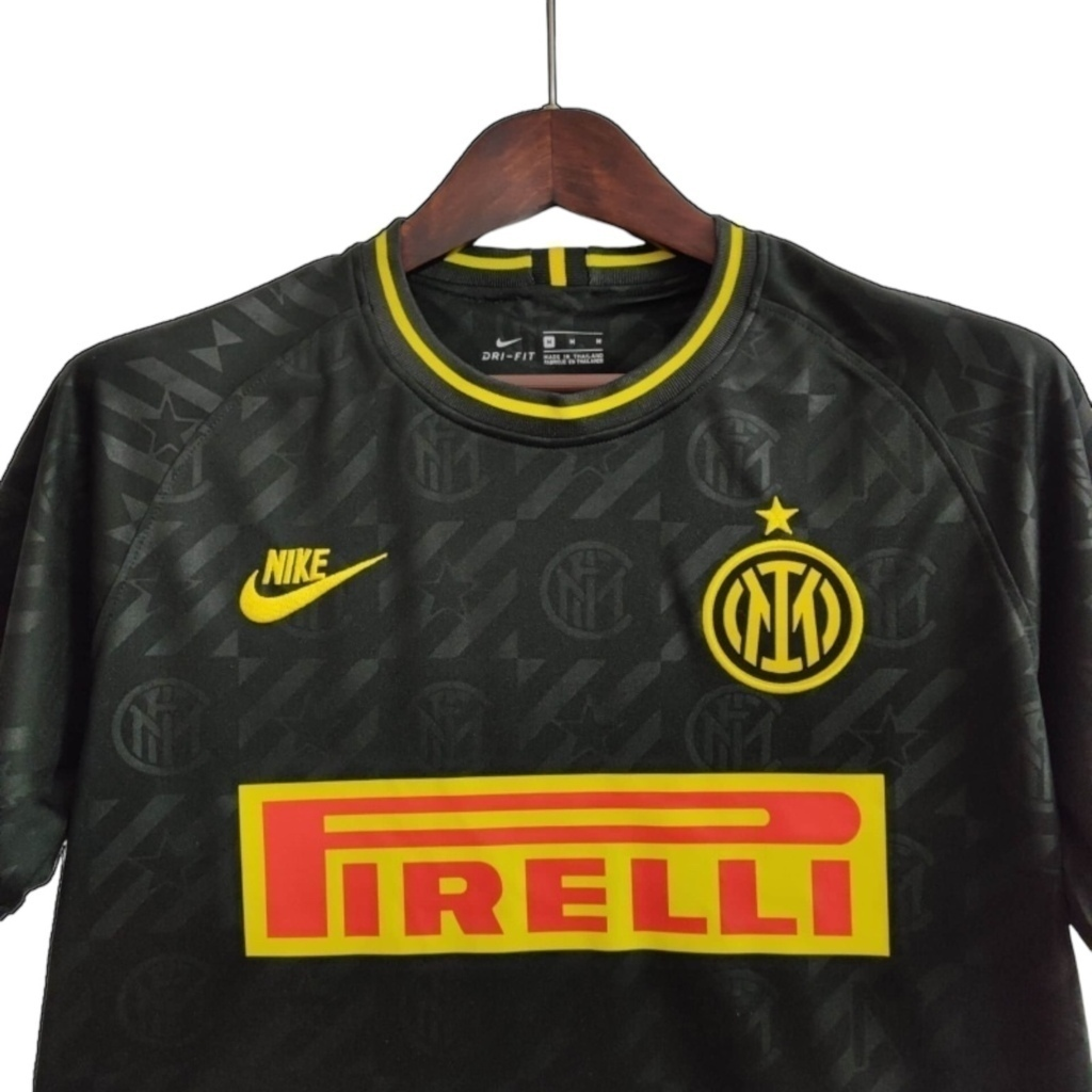 Camisa Inter de Milão II 2019/2020 - Retrô Nike - Preta com detalhes em cinza e amarelo