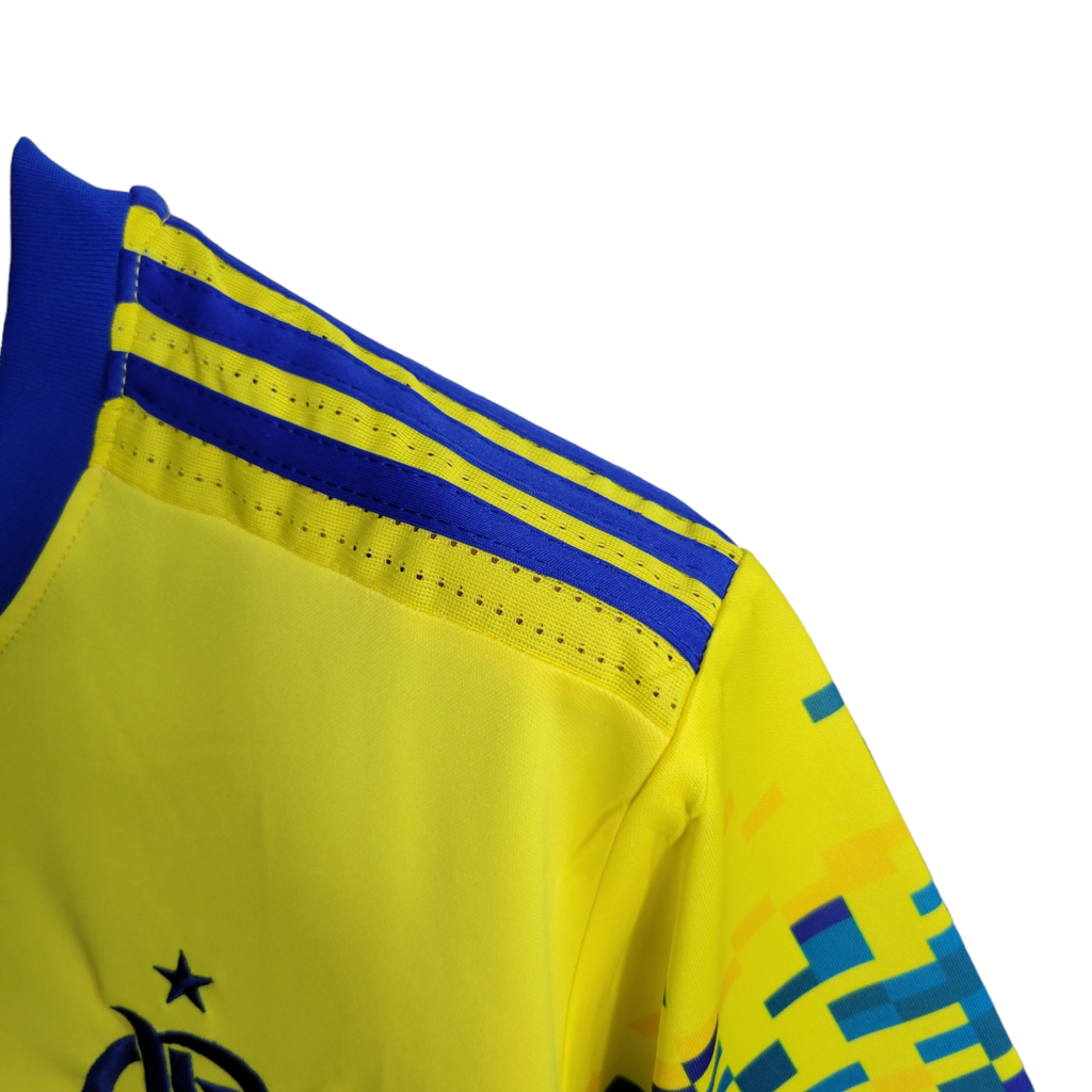 Camisa Flamengo II 2017 - Retrô Adidas - Amarela com detalhes em azul