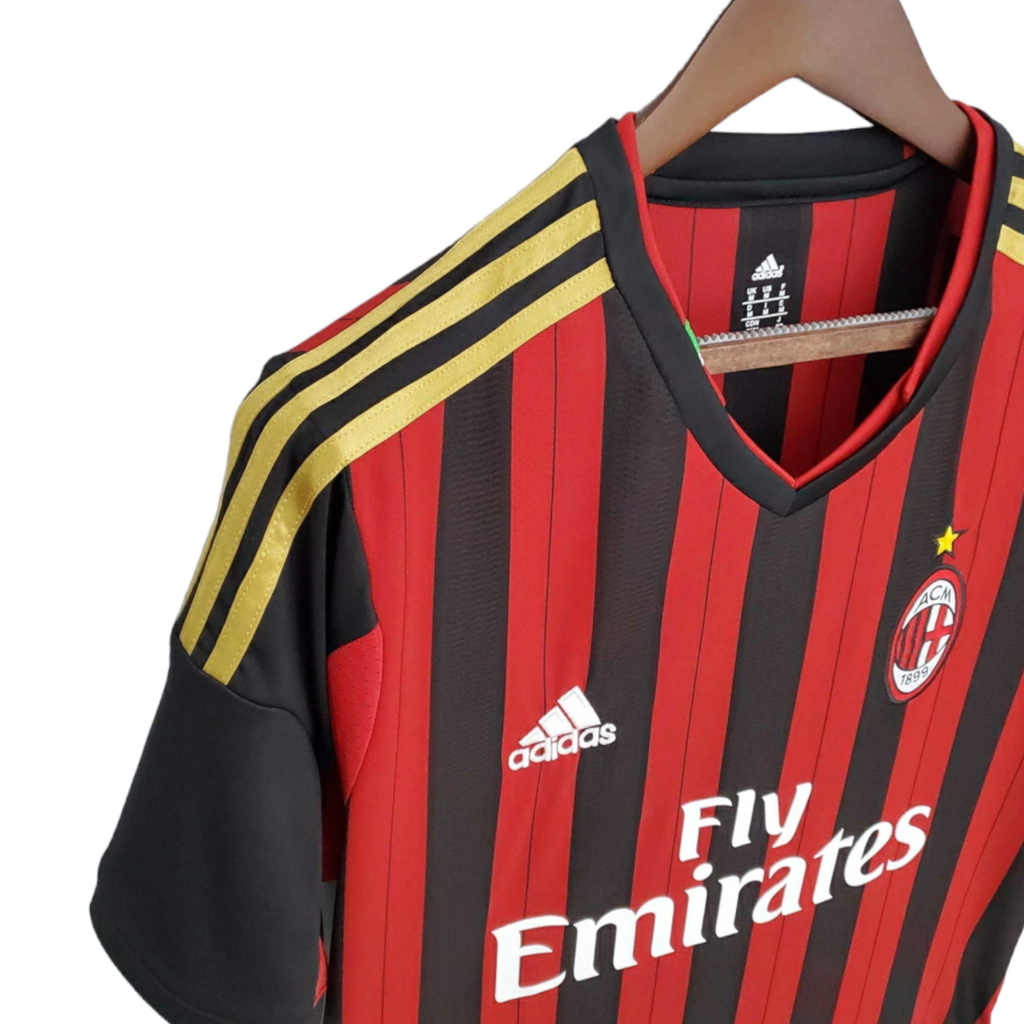 Camisa AC Milan 2013/2014 - Retrô Adidas - Vermelha e preta