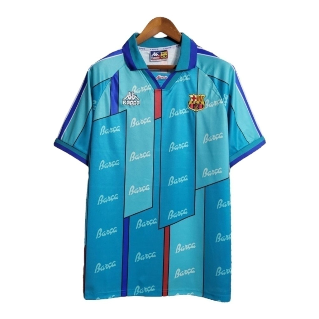 Camisa Barcelona II 1995/1997 - Retrô Kappa - Azul com detalhes em vermelho