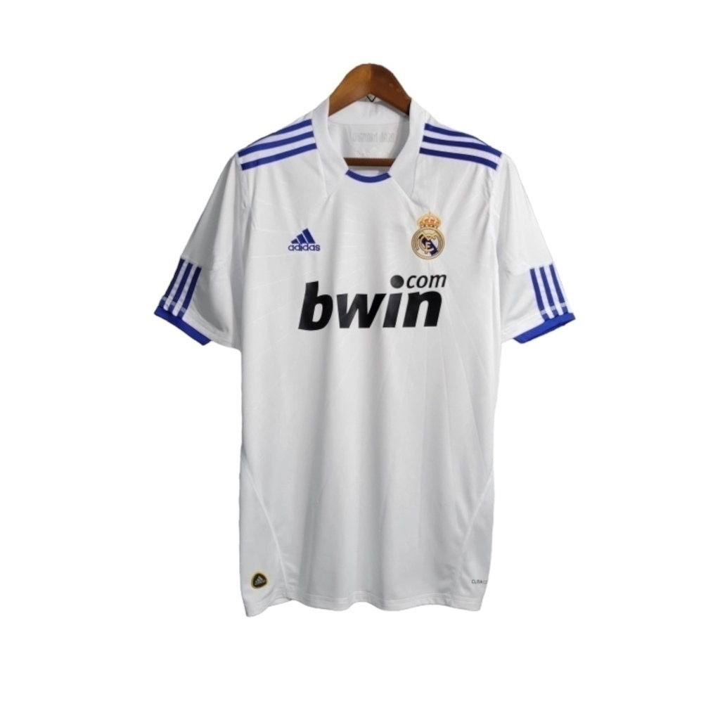 Camisa Real Madrid I 2010/2011 - Retrô Adidas - Branca com detalhes em azul