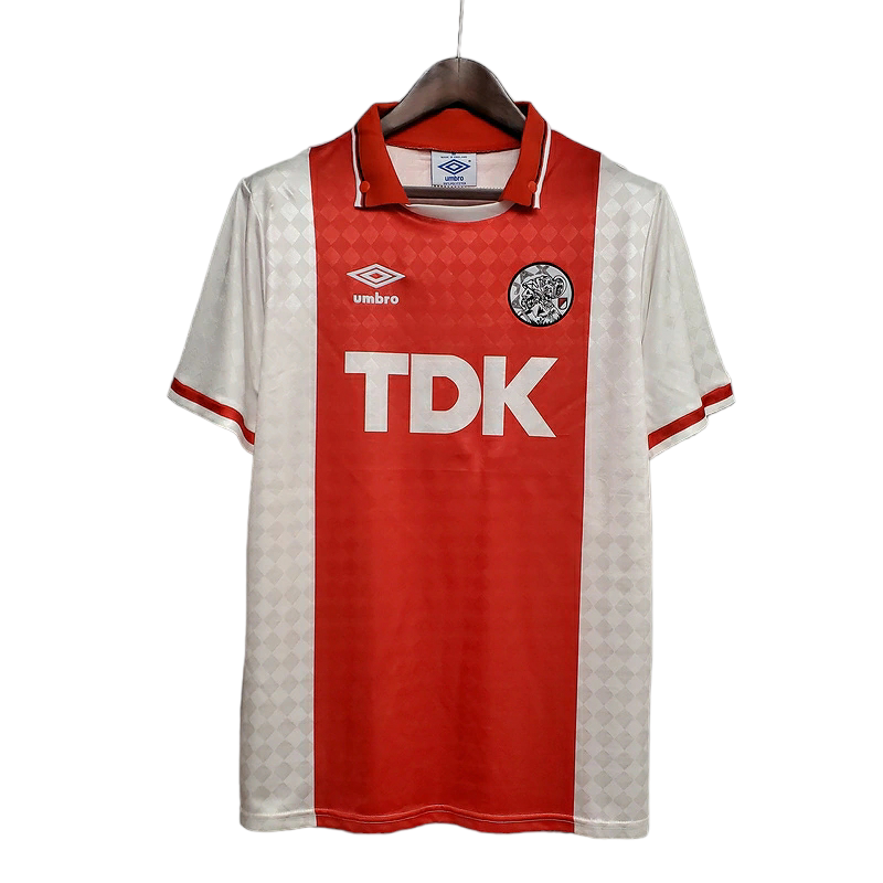 Camisa Ajax I 1990/1992 - Retrô Umbro - Vermelha e Branca